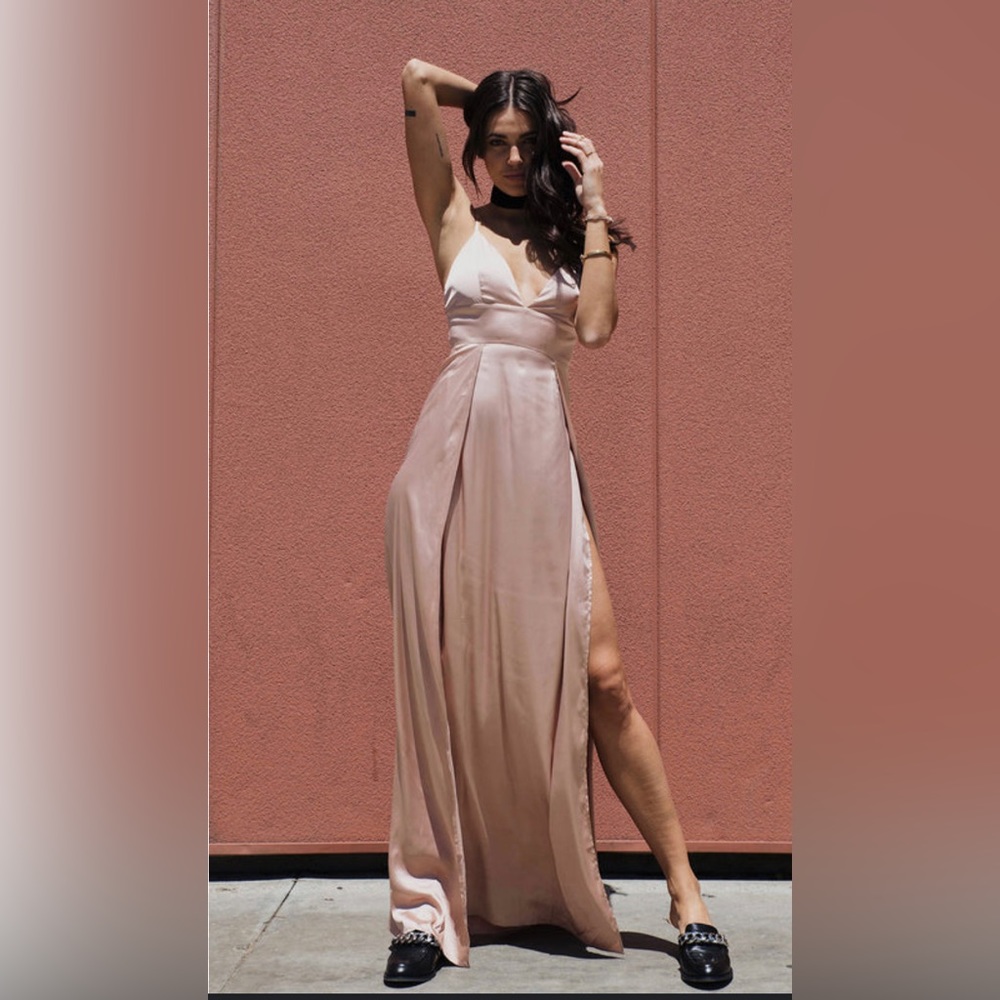 Blush Satin Slip Dress
